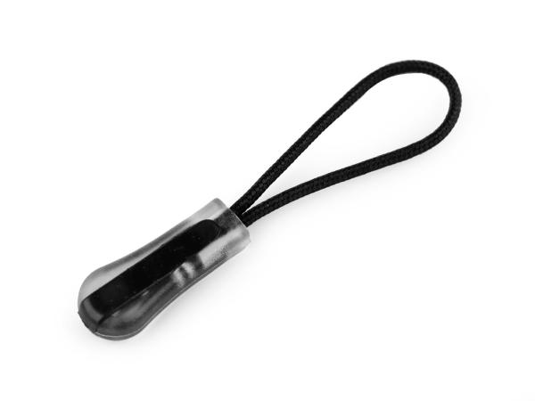 Zipper Schlaufe/ Reißverschlussanhänger Schwarz/Transparent